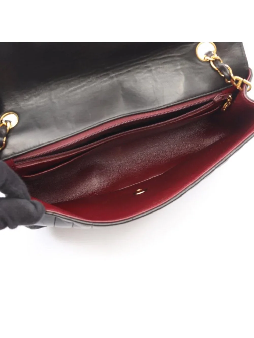 Chanel Shoulder Bag Mademoiselle Black Lambskin Chain